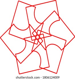 ilustración vectorial gráfico del diseño de concepto de mandala roja