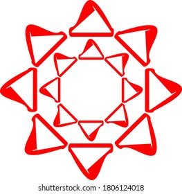 ilustración vectorial gráfico del diseño de concepto de mandala roja