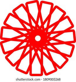 ilustración vectorial gráfico del diseño de concepto de mandala roja