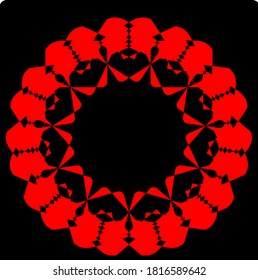 illustration vector graphic of red mandala clone pattern shape icon concept design