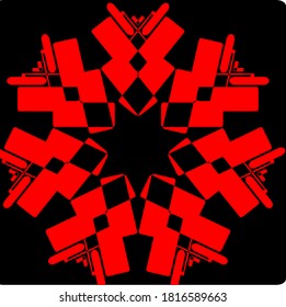 illustration vector graphic of red mandala clone pattern shape icon concept design