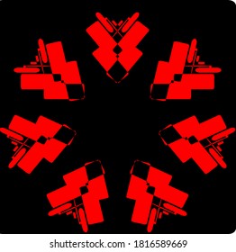 illustration vector graphic of red mandala clone pattern shape icon concept design