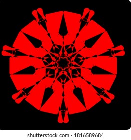 ilustración vectorial gráfico de forma de patrón de mandala roja diseño de icono