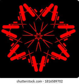 ilustración vectorial gráfico de forma de patrón de mandala roja diseño de icono