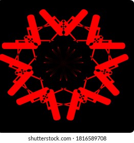 ilustración vectorial gráfico de forma de patrón de mandala roja diseño de icono