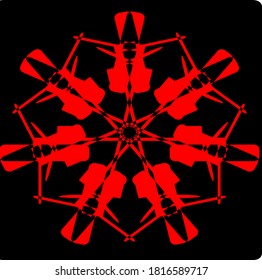 illustration vector graphic of red mandala clone pattern shape icon concept design