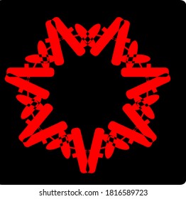 ilustración vectorial gráfico de forma de patrón de mandala roja diseño de icono