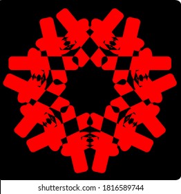 ilustración vectorial gráfico de forma de patrón de mandala roja diseño de icono