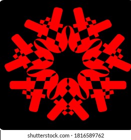 ilustración vectorial gráfico de forma de patrón de mandala roja diseño de icono