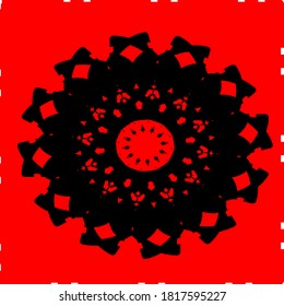 Vektorgrafik der roten Mandala-Klon Muster geometrische Form Symbol-Design