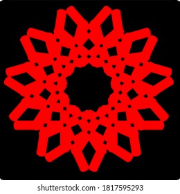 illustration vector graphic of red mandala clone pattern geometric shape icon concept design