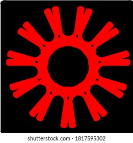 illustration vector graphic of red mandala clone pattern geometric shape icon concept design