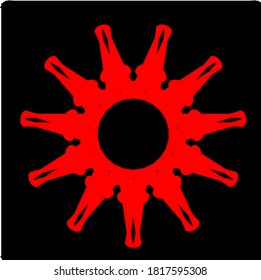 illustration vector graphic of red mandala clone pattern geometric shape icon concept design