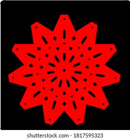 Vektorgrafik der roten Mandala-Klon Muster geometrische Form Symbol-Design
