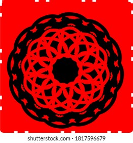 illustration vector graphic of red mandala clone pattern geometric shape icon concept design