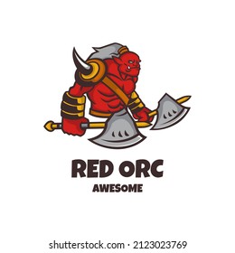Illustration vector graphic of Red Orc, good for logo design