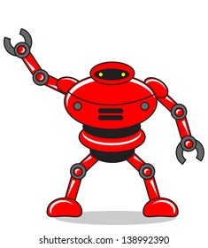 illustration vector graphic of red robotic cartoon character