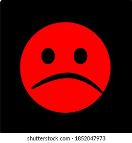 gráfico vectorial de ilustración del icono de triste rojo
