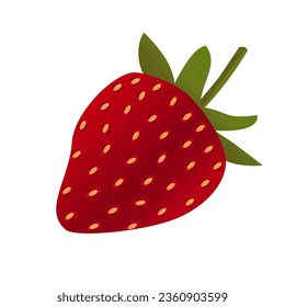illustration vector graphic of red strawberry 3D effect  isolated on white background