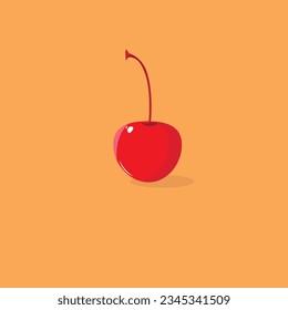 Illustration vector graphic a red sweet cherry