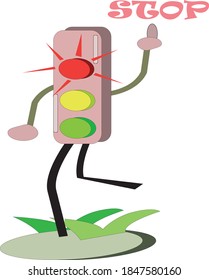Illustration vector graphic of red traffic light, perfect for are regulate traffic, and advertising image traffic service.