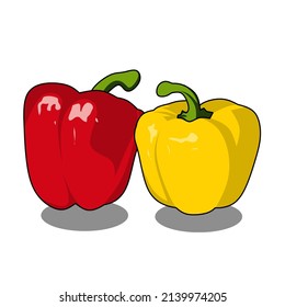 illustration vector graphic for red and yellow peppers