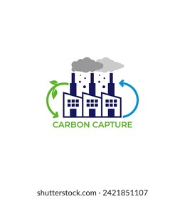 Illustration vector graphic of reducing carbon emissions environmental pollution logo design template