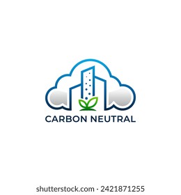 Illustration vector graphic of reducing carbon emissions environmental pollution logo design template