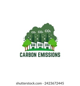 Illustration vector graphic of reducing carbon emissions environmental pollution logo design template