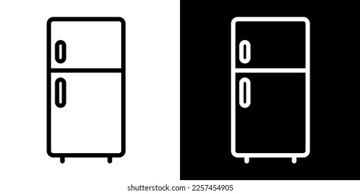 Illustration Vector Graphic of  Refrigerator, kitchen, fridge Icon. Black line icon