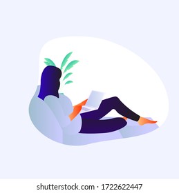 Illustration vector graphic of remote worker. Perfect to use for design user interface character.