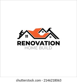 Illustration vector graphic of renovation, home repair, and building concept logo design template