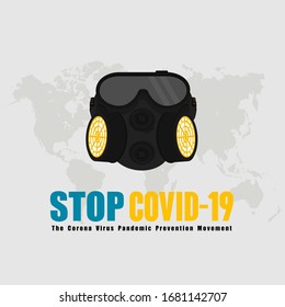 Illustration vector graphic of Respirator for template design. Stop Covid-19 Masker