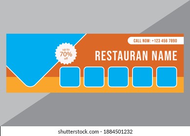 ilustración vectorial gráfico de la plantilla de banner de nombre de restaurante