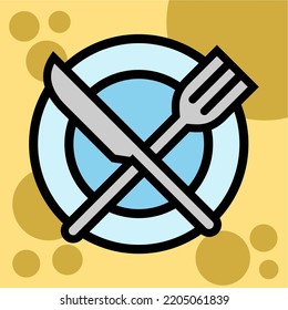 Illustration Vector Graphic of restaurant plate, cuttlery food icon