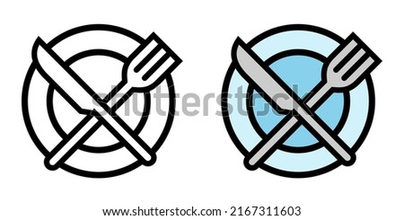 Illustration Vector Graphic of restaurant plate, cuttlery food icon