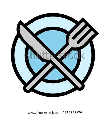 Illustration Vector Graphic of restaurant plate, cuttlery food icon