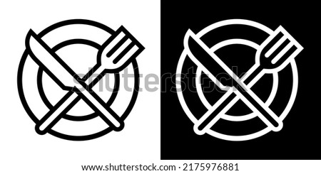 Illustration Vector Graphic of restaurant plate, cuttlery food icon