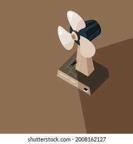 Illustration Vektorgrafik von Retro elektrischen Ventilator, geeignet für Poster, Ikone, Dekoration, etc.