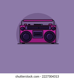 illustration vector graphic of retro radio perfect for posters, pamphlets, designs, and brand logos