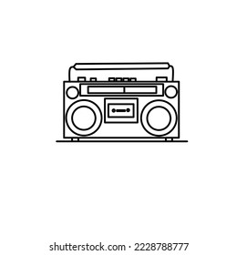 illustration vector graphic of retro radio line art perfect for brand logo, coloring book, and design 