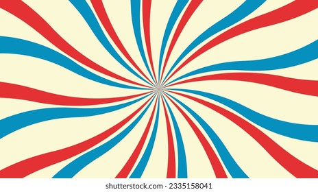 Illustration Vector Graphic Retro Red Blue Circus Spiral Comic Background