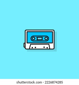 illustration vector graphic of retro tape cassete perfect for brand logo, poster, pamphlet and decoration design