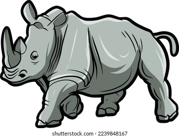 illustration vector graphic of rhino , good for sticker, graphic element, logo etc