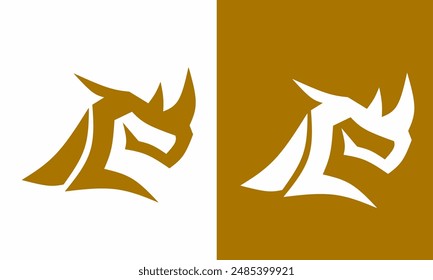illustration vector graphic of rhino head abstract logo template