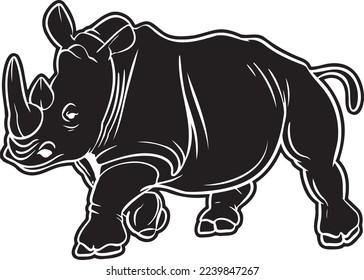 illustration vector graphic of rhino silhouette
