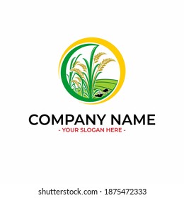 Illustration vector graphic for rice logo design 