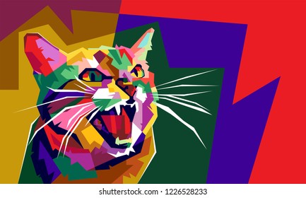 Illustration Vector Graphic Of Roar Cat