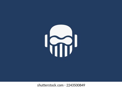 Illustration vector graphic of robot head minimalist