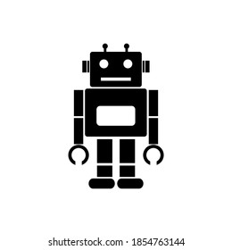 Gráfico vectorial de ilustración del icono de la máquina robot. Concepto de diseño plano. Perfecto para ícono, afiche, banner, web, etiqueta, signo, símbolo, tarjeta, plantilla, etc.
